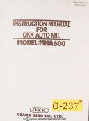 Osaka-OKK-Osaka Kiko MHA600, OKK Automil Operations Maintenance and Parts Manual-MHA-600-01